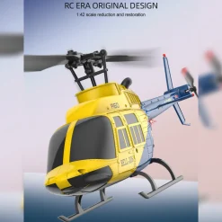 A60 BELL206 90-Class 2.4G 4CH Single Rotor Flybarless Mini RC Helicopter Model with Optical Flow Altitude Hold 1/42 Scale