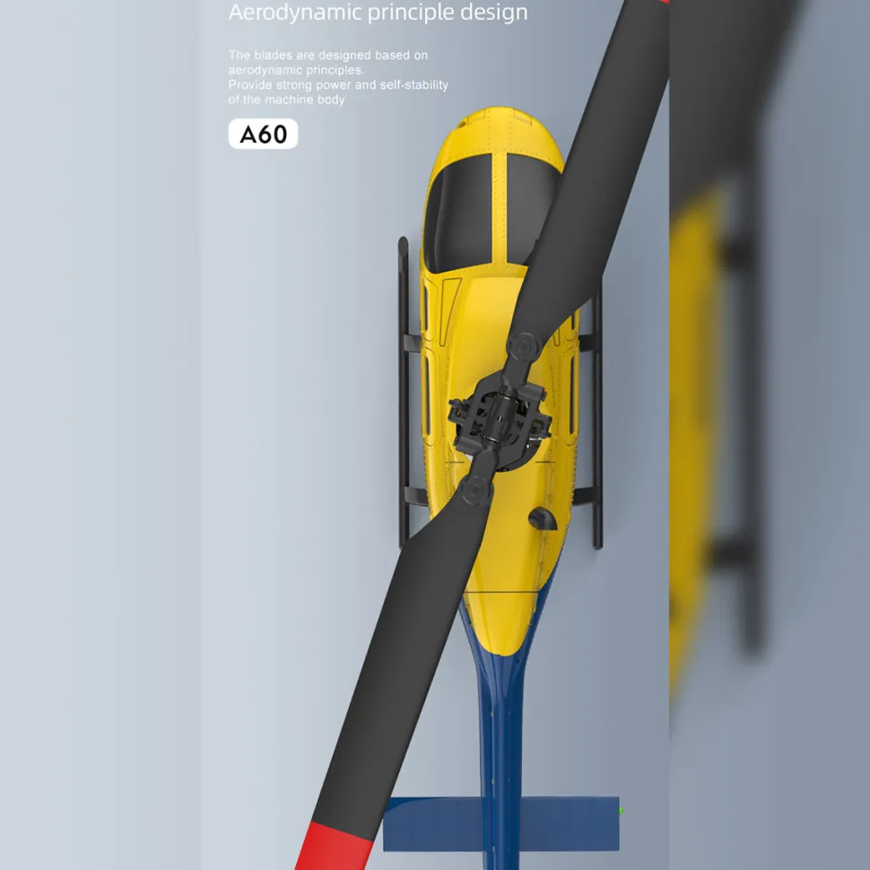A60 BELL206 90-Class 2.4G 4CH Single Rotor Flybarless Mini RC Helicopter Model with Optical Flow Altitude Hold 1/42 Scale