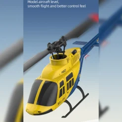A60 BELL206 90-Class 2.4G 4CH Single Rotor Flybarless Mini RC Helicopter Model with Optical Flow Altitude Hold 1/42 Scale
