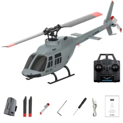 A60 BELL206 90-Class 2.4G 4CH Single Rotor Flybarless Mini RC Helicopter Model with Optical Flow Altitude Hold 1/42 Scale