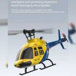 A60 BELL206 90-Class 2.4G 4CH Single Rotor Flybarless Mini RC Helicopter Model with Optical Flow Altitude Hold 1/42 Scale