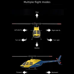 A60 BELL206 90-Class 2.4G 4CH Single Rotor Flybarless Mini RC Helicopter Model with Optical Flow Altitude Hold 1/42 Scale