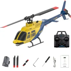 A60 BELL206 90-Class 2.4G 4CH Single Rotor Flybarless Mini RC Helicopter Model with Optical Flow Altitude Hold 1/42 Scale