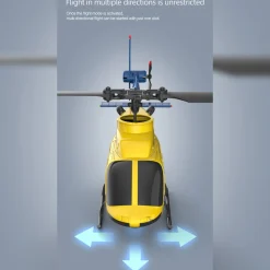 A60 BELL206 90-Class 2.4G 4CH Single Rotor Flybarless Mini RC Helicopter Model with Optical Flow Altitude Hold 1/42 Scale