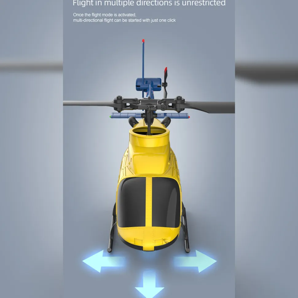 A60 BELL206 90-Class 2.4G 4CH Single Rotor Flybarless Mini RC Helicopter Model with Optical Flow Altitude Hold 1/42 Scale