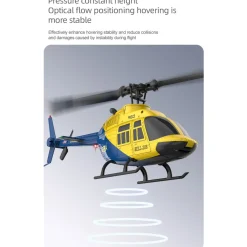 A60 BELL206 90-Class 2.4G 4CH Single Rotor Flybarless Mini RC Helicopter Model with Optical Flow Altitude Hold 1/42 Scale