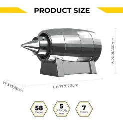AIR FORCE JET TURBINE 3D Metal Aircraft Turbine Model Kit, Collectible Desktop Display for Aviation Lovers-58PCS