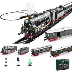Alloy Electric Train Set Model with Carriage and Long Track - Gift for Boys and Girls