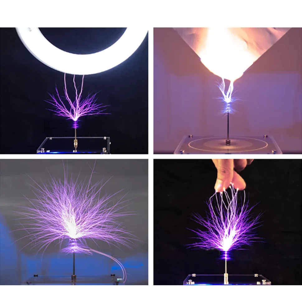 Bluetooth Musical Tesla Coil Plasma Speaker with Long Arc and Bluetooth Music Dual Mode Vinyl Record Shaped