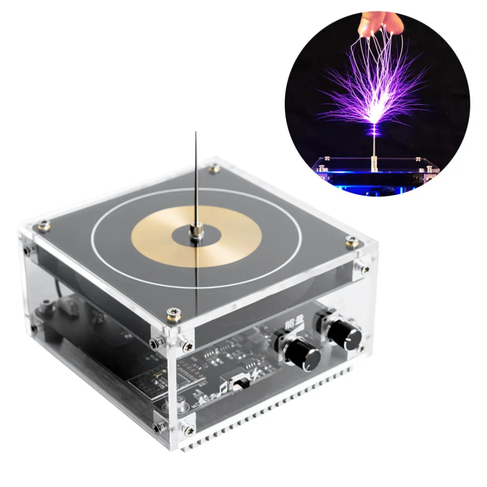 Bluetooth Musical Tesla Coil Plasma Speaker with Long Arc and Bluetooth Music Dual Mode Vinyl Record Shaped
