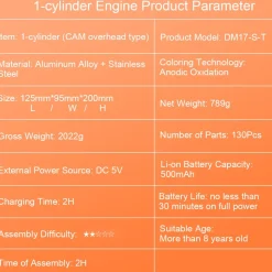 Car Engine Assembly Kit Single-cylinder Engine Build Kit Gift Toy for Collection