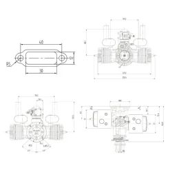 70cc Horizontally Opposed Twin-Cylinder Two-Stroke Air-Cooled Gasoline Engine Model with Electric Starter for Fixed-Wing RC Airplanes
