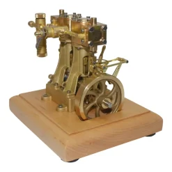 3.7CC Retro Vertical 2-cylinder Reciprocating Double-acting Model Steam Engine with 200ml Steam Boiler