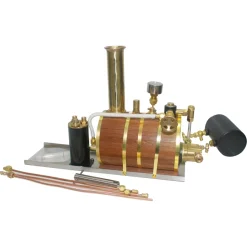 3.7CC Retro Vertical 2-cylinder Reciprocating Double-acting Model Steam Engine with 200ml Steam Boiler