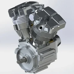 CISON FG-VT157 15.7cc Mini OHV V-twin V2 Shovelhead Engine 4-Stroke Air-cooled Gasoline Engine Motorcycle RC Engine Model