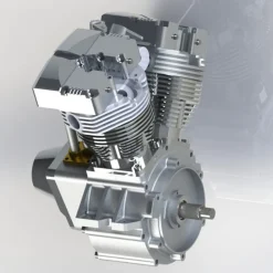 CISON FG-VT157 15.7cc Mini OHV V-twin V2 Shovelhead Engine 4-Stroke Air-cooled Gasoline Engine Motorcycle RC Engine Model