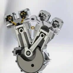 CISON FG-VT157 15.7cc Mini OHV V-twin V2 Shovelhead Engine 4-Stroke Air-cooled Gasoline Engine Motorcycle RC Engine Model