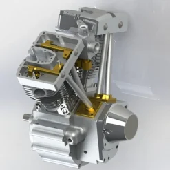 CISON FG-VT157 15.7cc Mini OHV V-twin V2 Shovelhead Engine 4-Stroke Air-cooled Gasoline Engine Motorcycle RC Engine Model