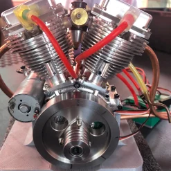 CISON FG-VT9 9cc V2 Engine V-Twin Dual Cylinder 4-Stroke Air-Cooled Gasoline Engine Motorcycle RC Engine Model