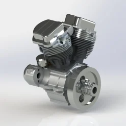 CISON FG-VT9 9cc V2 Engine V-Twin Dual Cylinder 4-Stroke Air-Cooled Gasoline Engine Motorcycle RC Engine Model