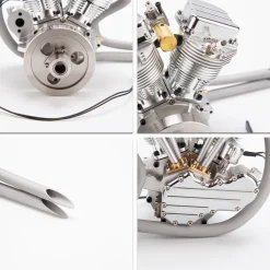CISON FG-VT9 9cc V2 Engine V-Twin Dual Cylinder 4-Stroke Air-Cooled Gasoline Engine Motorcycle RC Engine Model