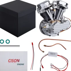 CISON FG-VT9 9cc V-Twin V2 Engine 4-Stroke Dual Black Cylinder 4-Stroke Air-cooled Motorcycle Gasoline Engine