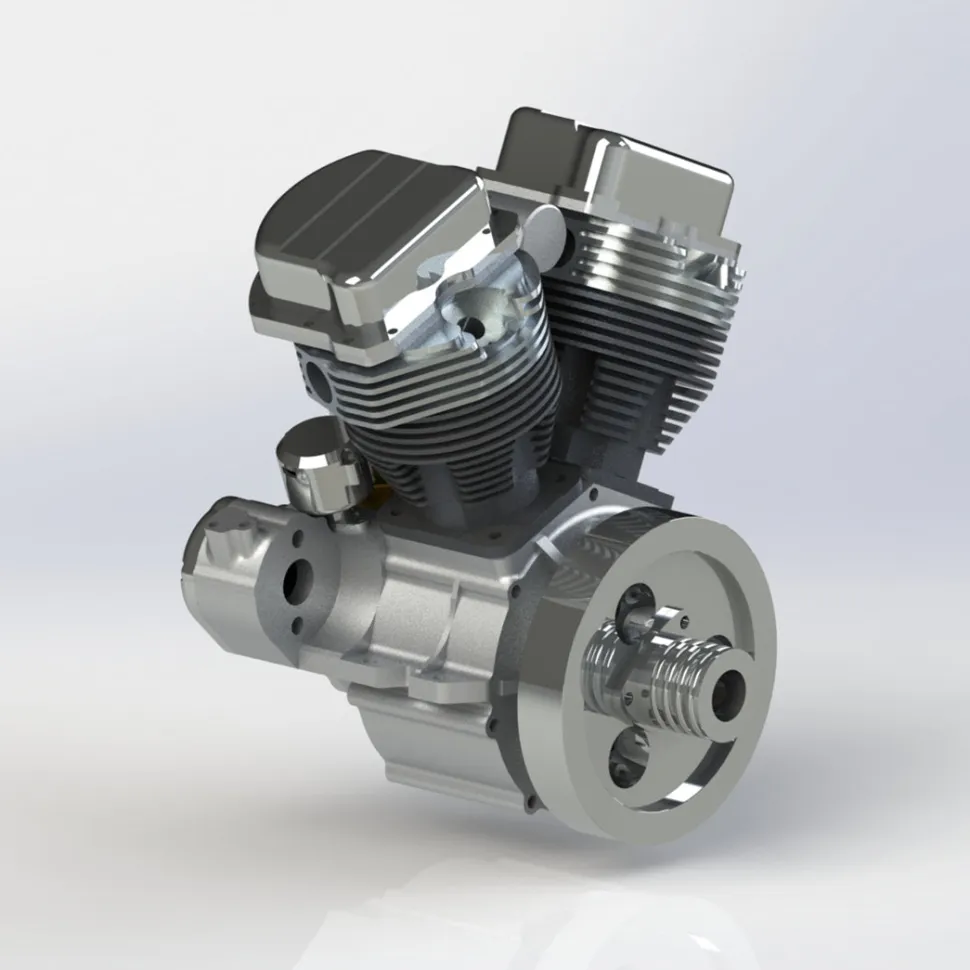 CISON FG-VT9 9cc V-Twin V2 Engine 4-Stroke Dual Black Cylinder 4-Stroke Air-cooled Motorcycle Gasoline Engine