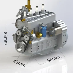 CISON FL4-175 17.5cc Flathead Inline 4 cylinder 4 Stroke Water-Cooled Gasoline Engine Model For RC Model Car Ship Airplane