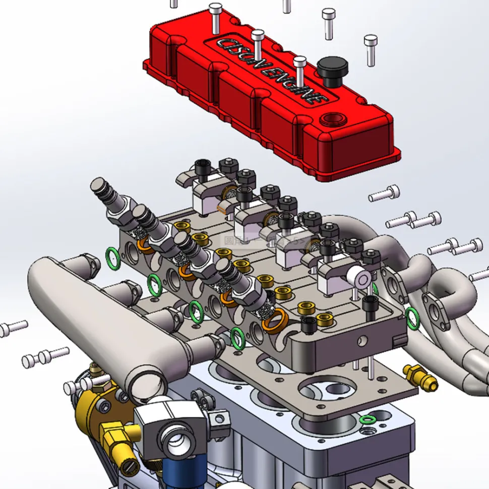 CISON L4-175 17.5cc Mini OHV Inline 4 Cylinder 4 Stroke Water-cooled L4 RC Gasoline Engine Model - Speed Up to 8,000rpm