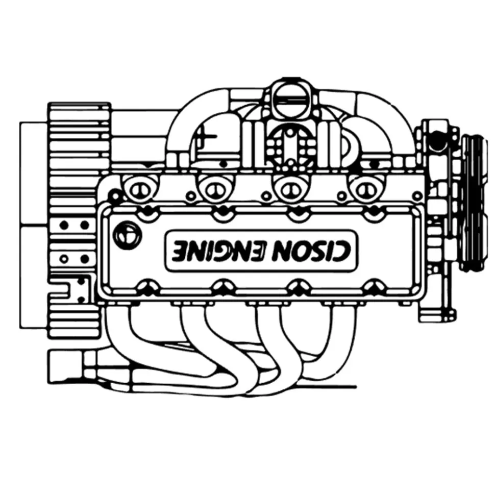 CISON L4-175 17.5cc Mini OHV Inline 4 Cylinder 4 Stroke Water-cooled L4 RC Gasoline Engine Model - Speed Up to 8,000rpm