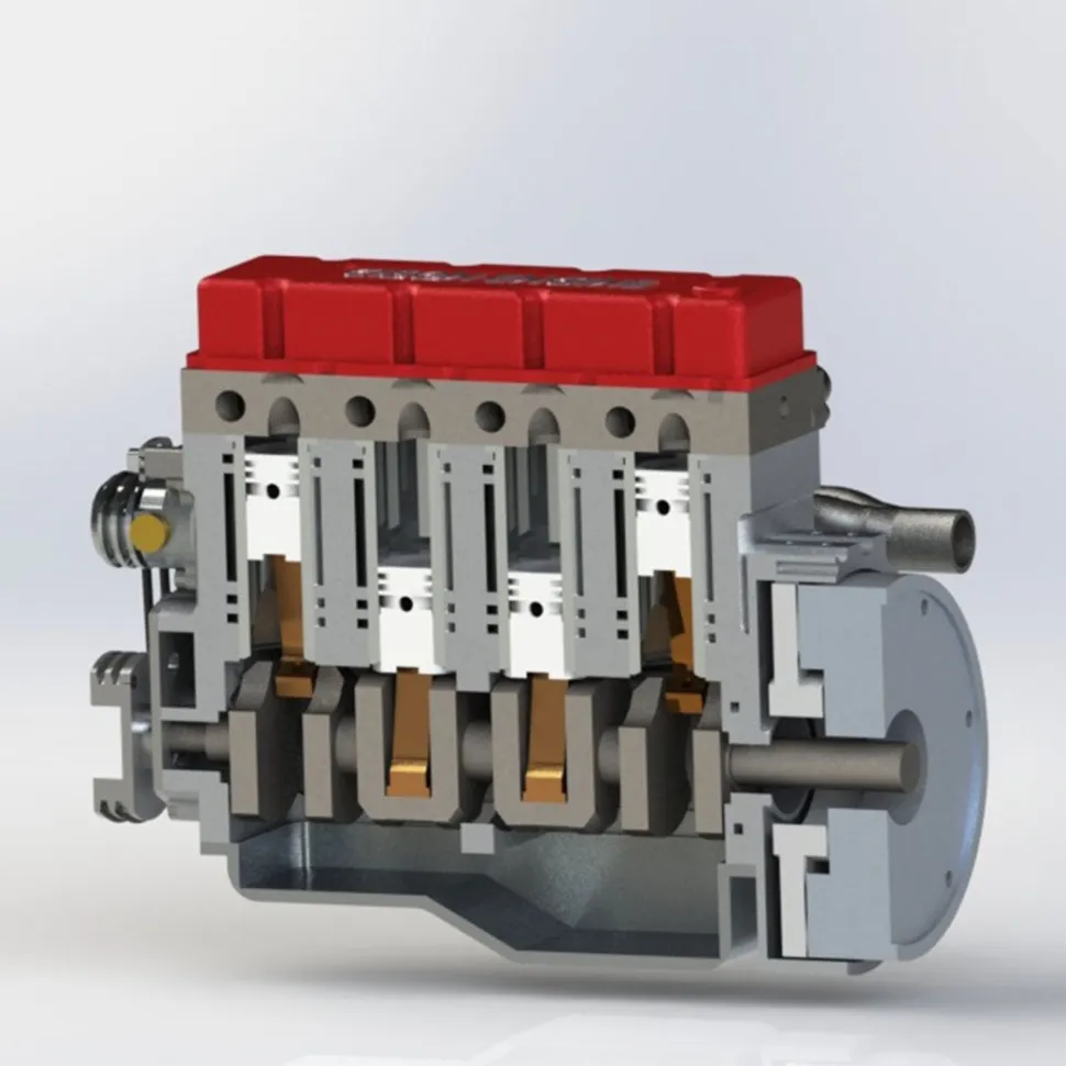 CISON L4-175 17.5cc Mini OHV Inline 4 Cylinder 4 Stroke Water-cooled L4 RC Gasoline Engine Model - Speed Up to 8,000rpm