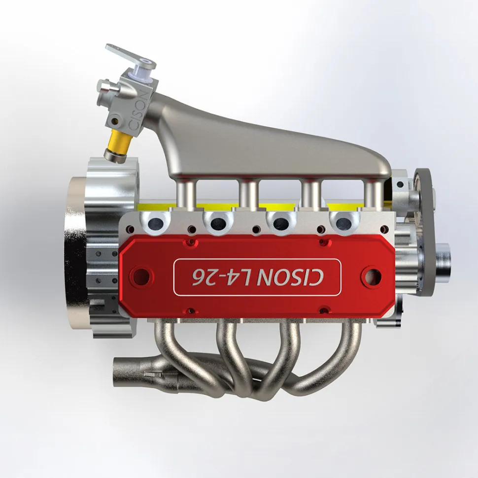 CISON L4-175 17.5cc Mini OHV Inline 4 Cylinder 4 Stroke Water-cooled L4 RC Gasoline Engine Model - Speed Up to 8,000rpm