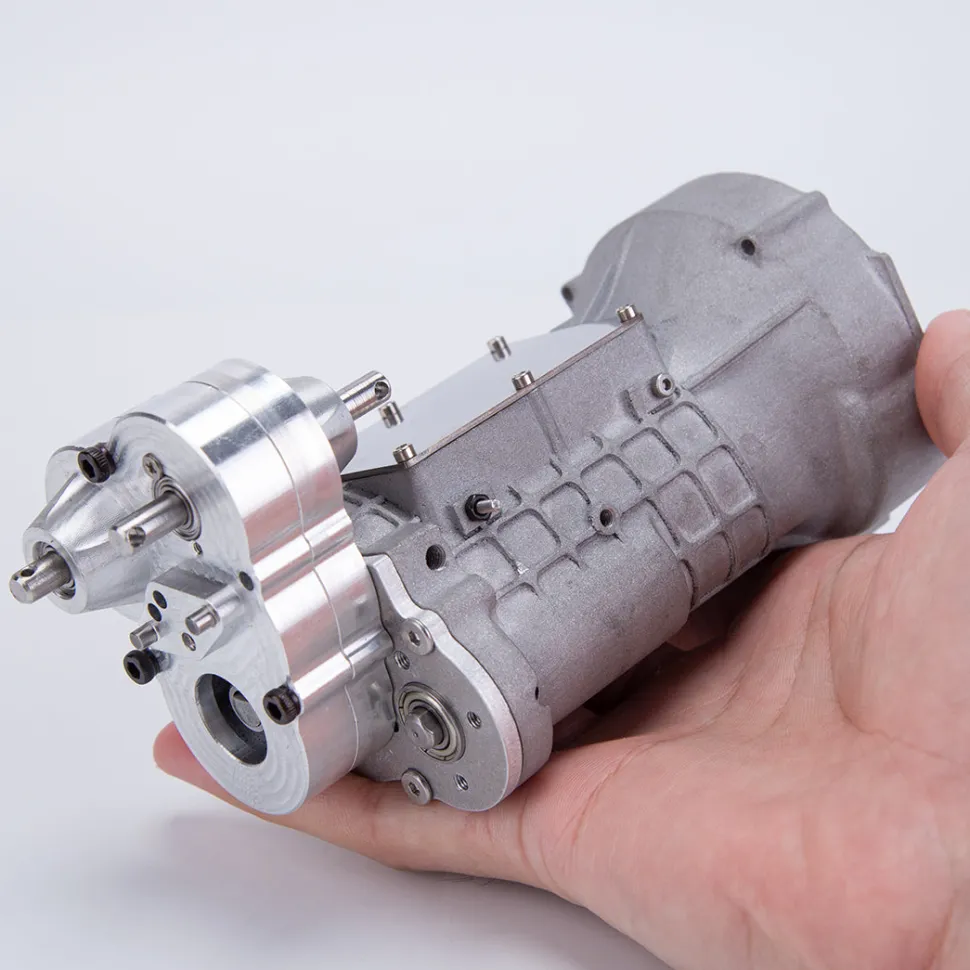 CISON Mini RC Dual Clutch 4-speed Alloy Gearbox Model DIY Modification Parts Transmission Model for Climbing Rescue Vehicle