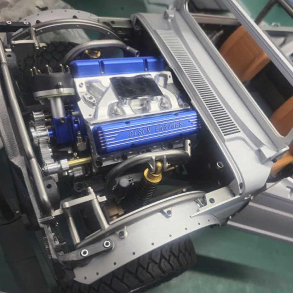 CISON Small-block 44CC 1/6 Scale Water-Cooled OHV 4-Stroke V8 Gas Engine Internal Combustion Engine - Build Your Own V8 Engine that Works