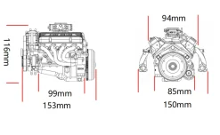 CISON Small-block 44CC 1/6 Scale Water-Cooled OHV 4-Stroke V8 Gas Engine Internal Combustion Engine - Build Your Own V8 Engine that Works