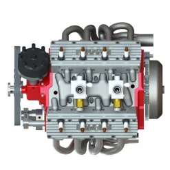 CISON Small-block 44CC 1/6 Scale Water-Cooled Flathead 4-Stroke V8 Gasoline Engine Internal Combustion Model Kit that Works