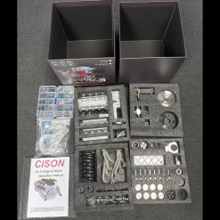 CISON V8 Engine LS-52 Small-block 52CC 1/5 Water-Cooled 4-Stroke 8-Cylinder Gasoline Engine Internal Combustion V8 Engine Model Kit that Works