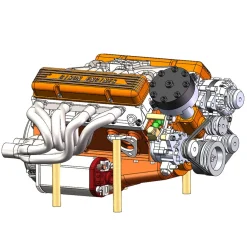 CISON V8 Engine Pro Small-block 44CC 1/6 Scale Water-Cooled 4-Stroke 8-Cylinder Gasoline Engine Internal Combustion V8 Engine Model Kit that Works