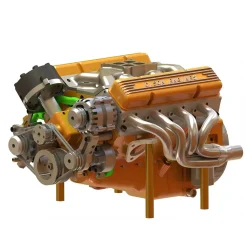 CISON V8 Engine Pro Small-block 44CC 1/6 Scale Water-Cooled 4-Stroke 8-Cylinder Gasoline Engine Internal Combustion V8 Engine Model Kit that Works