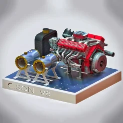 CISON V8 Engine Pro Small-block 44CC 1/6 Scale Water-Cooled 4-Stroke 8-Cylinder Gasoline Engine Internal Combustion V8 Engine Model Kit that Works