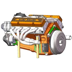 CISON V8 Engine Pro Small-block 44CC 1/6 Scale Water-Cooled 4-Stroke 8-Cylinder Gasoline Engine Internal Combustion V8 Engine Model Kit that Works