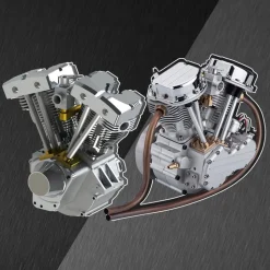 CISON V2 Engine V-twin 2-Cylinder 4-Stroke Air-Cooled Gasoline Engine Motorcycle RC Engine Model - Panhead & Shovelhead Collection