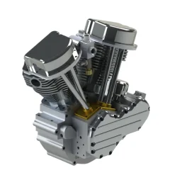CISON V2 Engine V-twin 2-Cylinder 4-Stroke Air-Cooled Gasoline Engine Motorcycle RC Engine Model - Panhead & Shovelhead Collection