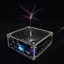 10cm Electronic Music Tesla Coil Bluetooth Artificial Lightning Hand Touch Magnetic Storm Coil Experimenting Device Toy Desktop Type