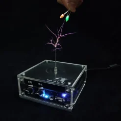10cm Electronic Music Tesla Coil Bluetooth Artificial Lightning Hand Touch Magnetic Storm Coil Experimenting Device Toy Desktop Type