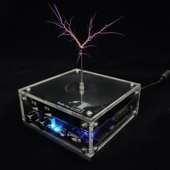 10cm Electronic Music Tesla Coil Artificial Lightning Hand Touch Magnetic Storm Coil Experimenting Device Teaching Tool Desktop Toy
