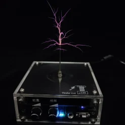 10cm Electronic Music Tesla Coil Artificial Lightning Hand Touch Magnetic Storm Coil Experimenting Device Teaching Tool Desktop Toy