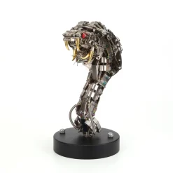 Cobra Snake 3D Metal Puzzle Kit Athanatos Half Body Serpent Statue with Lights 400+Pcs