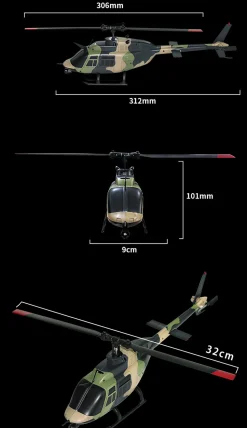 C138 1/33 Scale BELL 206 Helicopter 2.4G 6CH Single-propeller Flybarless Helicopter
