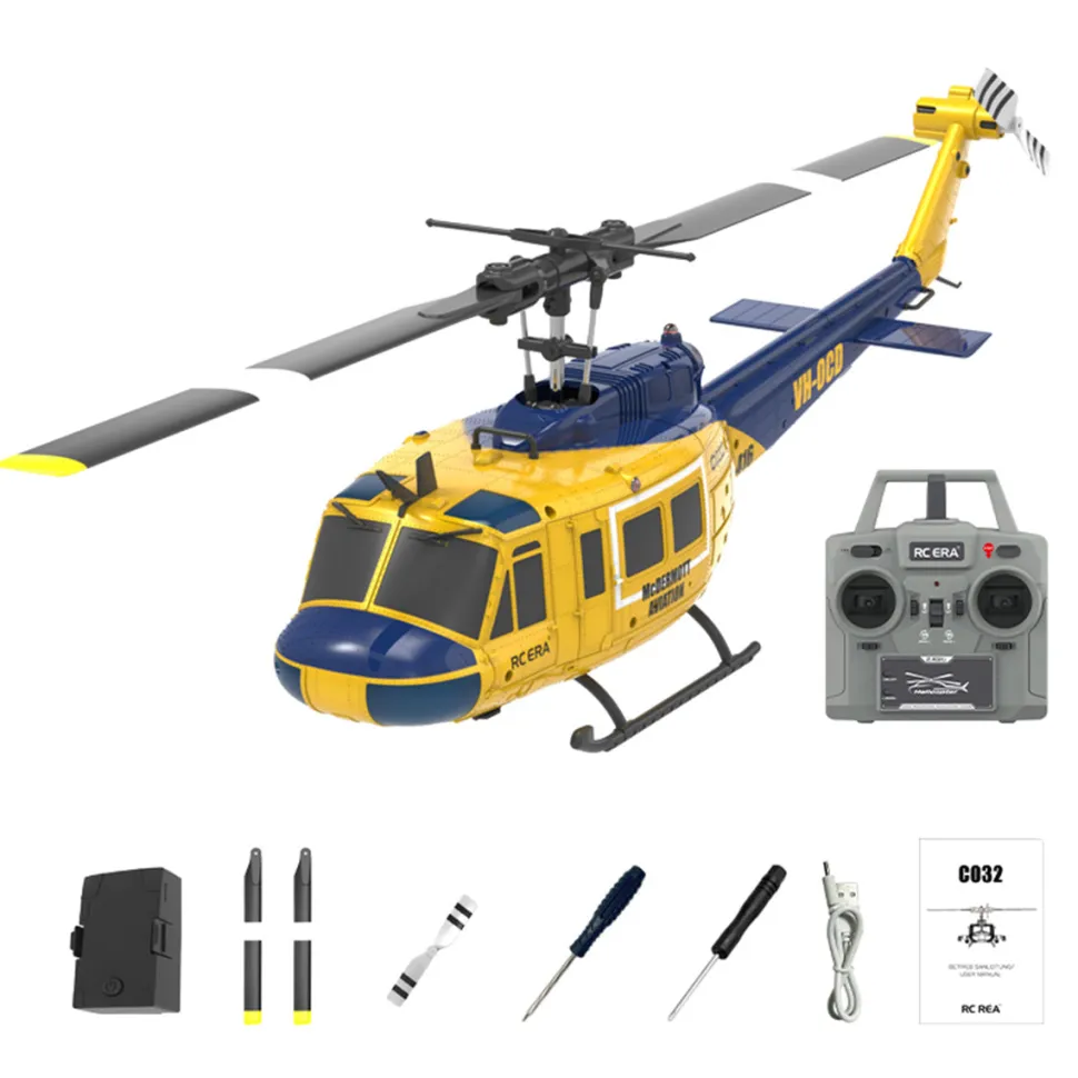 C032 1/48 Scale UH-1 Huey 2.4G 6CH Flybarless RC Helicopter Model
